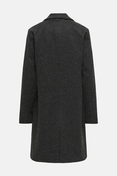 Veste longue noire de JDY, vue de dos avec une texture chinée.