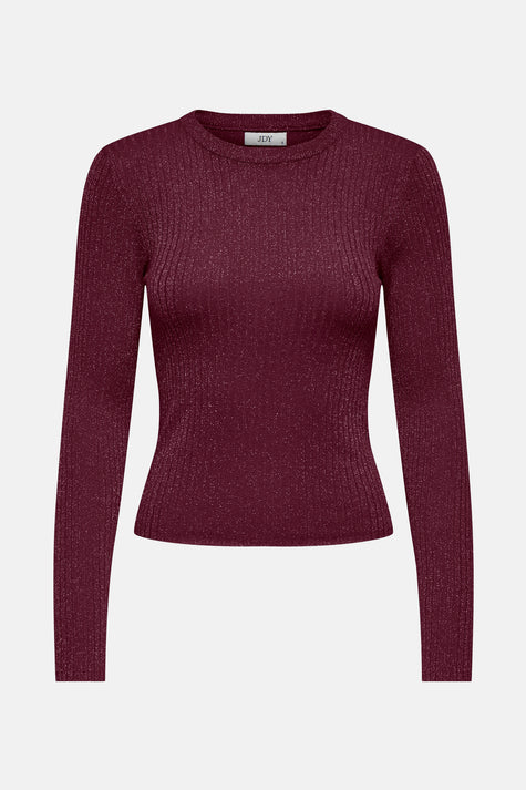 JDYPLUM LUREX L/S O-NECK PULLOVER KNT