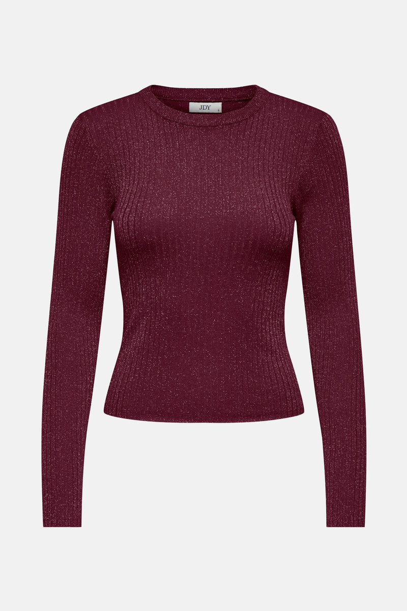 JDYPLUM LUREX L/S O-NECK PULLOVER KNT