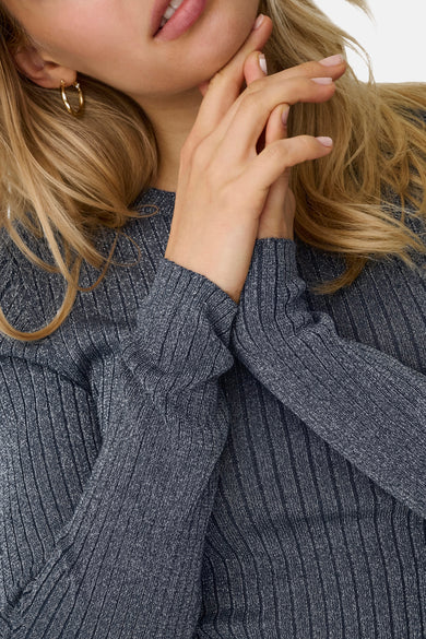 JDYPLUM LUREX L/S O-NECK PULLOVER KNT