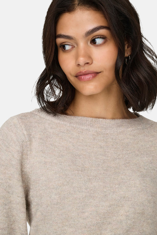 Pull met ronde hals - beige