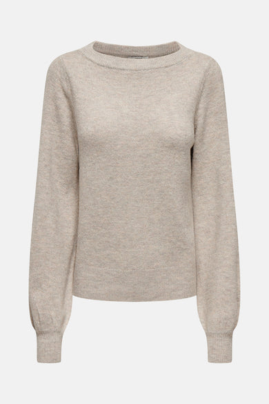 Pull met ronde hals - beige