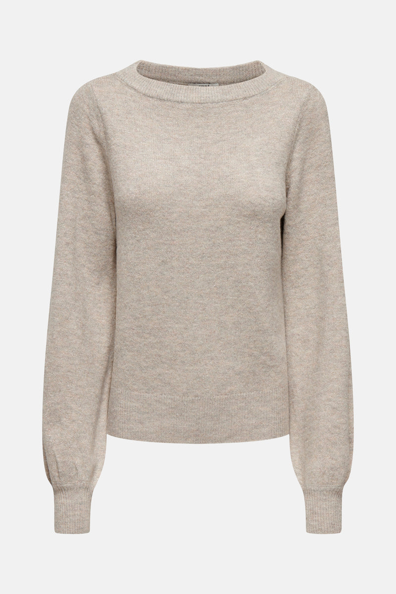 Pull met ronde hals - beige