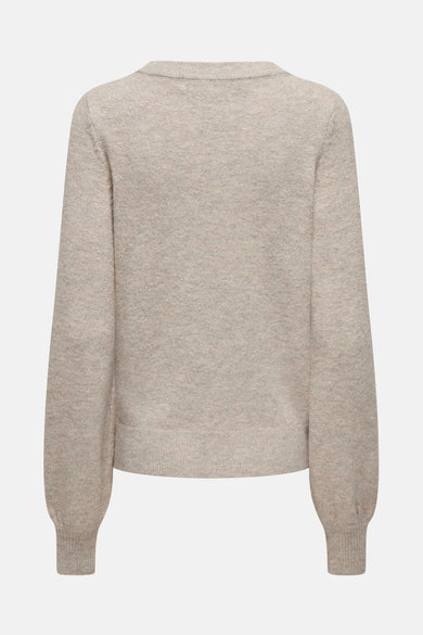 Pull met ronde hals - beige