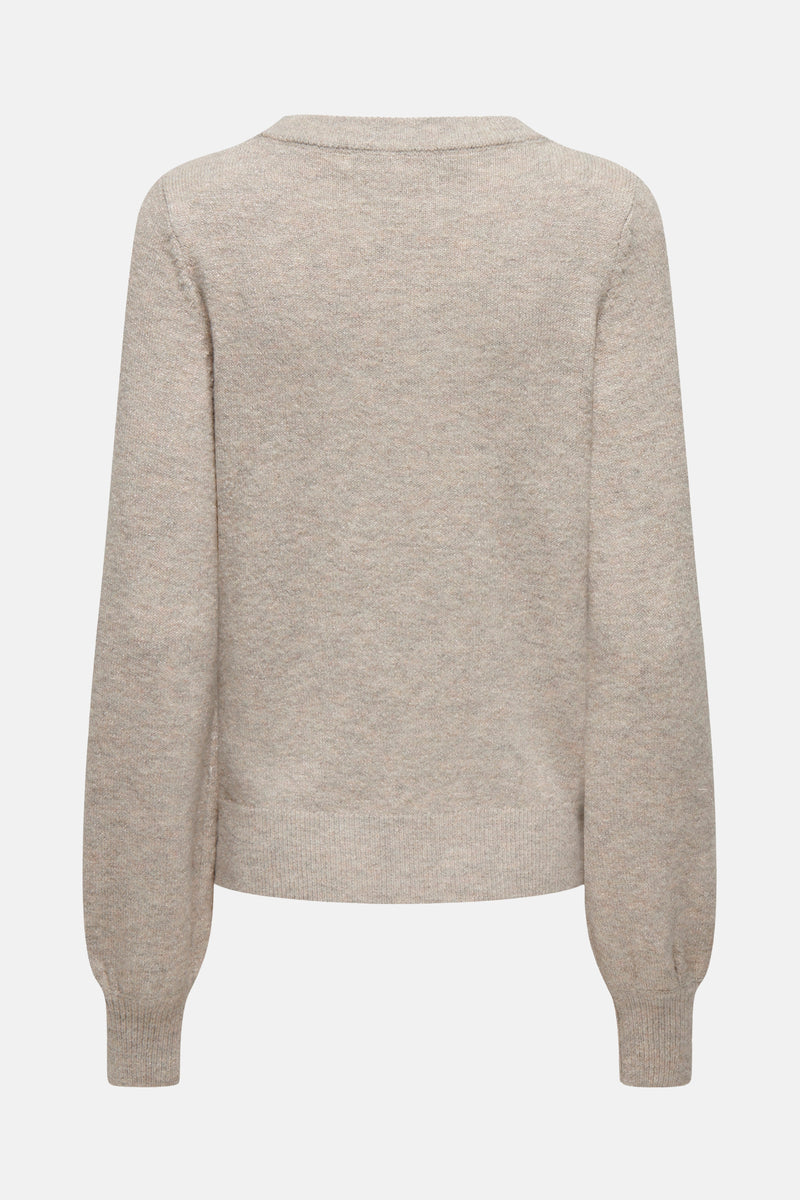 Pull met ronde hals - beige