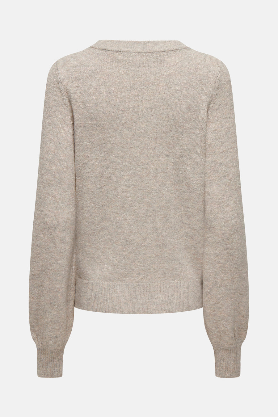 Beige ronde hals trui van JDY, in fijne brei met lange mouwen.