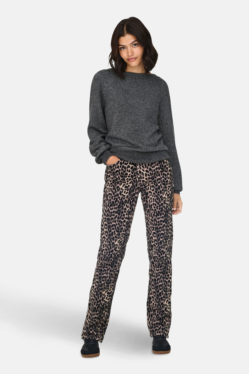 Pull met ronde hals - grijs