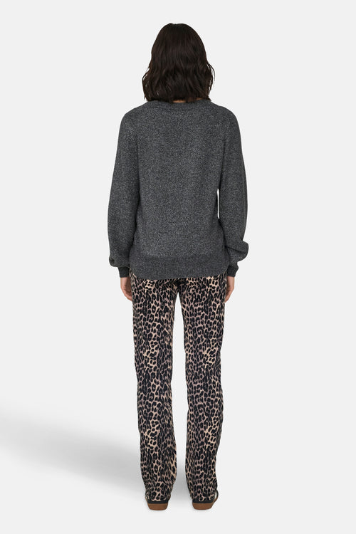 Pull met ronde hals - grijs