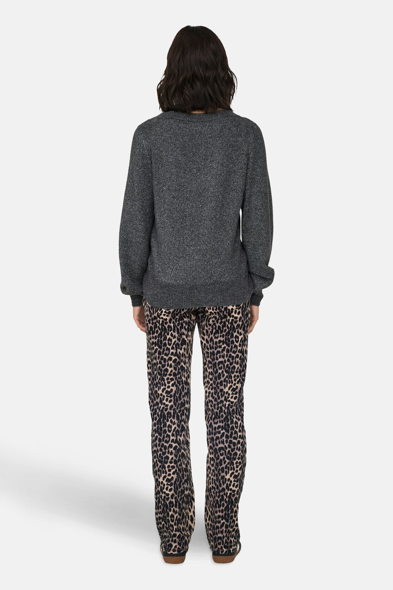 Pull met ronde hals - grijs