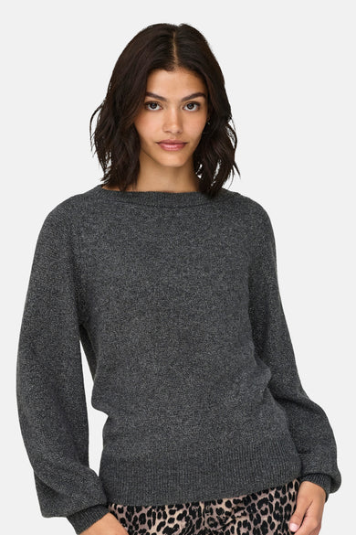 Pull met ronde hals - grijs