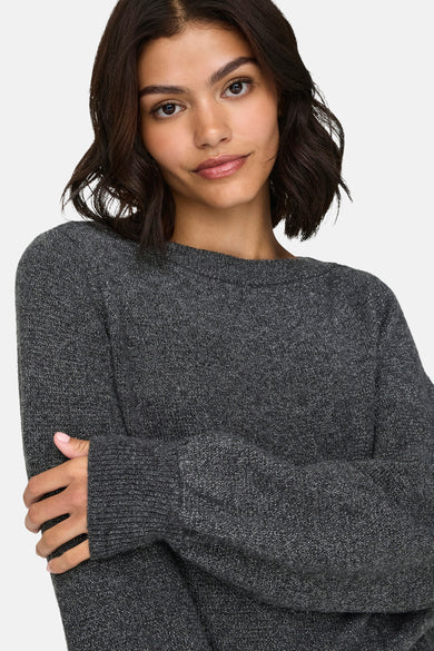 Pull met ronde hals - grijs