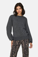 Pull met ronde hals - grijs