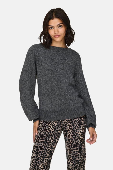 Pull met ronde hals - grijs