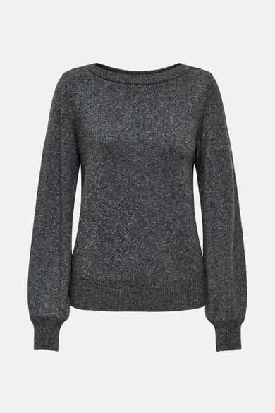 Pull met ronde hals - grijs