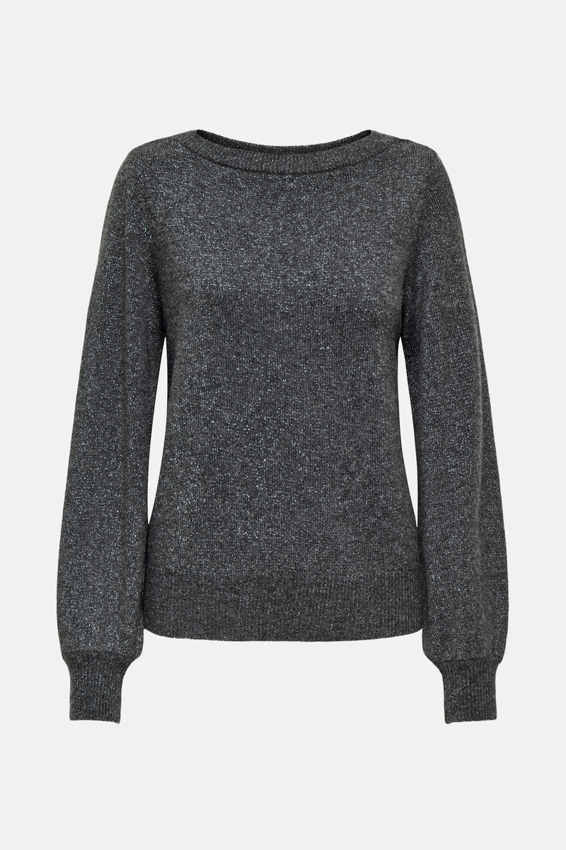 Pull met ronde hals - grijs