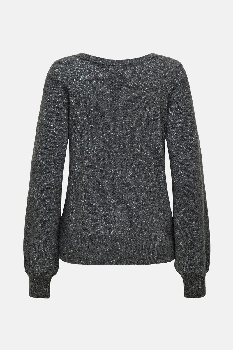 Pull met ronde hals - grijs