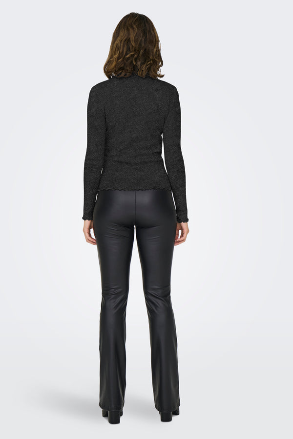 Top uni manches longues Noir - ONLY®