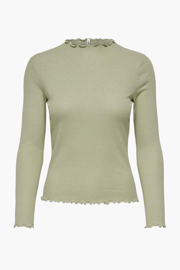 Top uni manches longues Vert - ONLY®