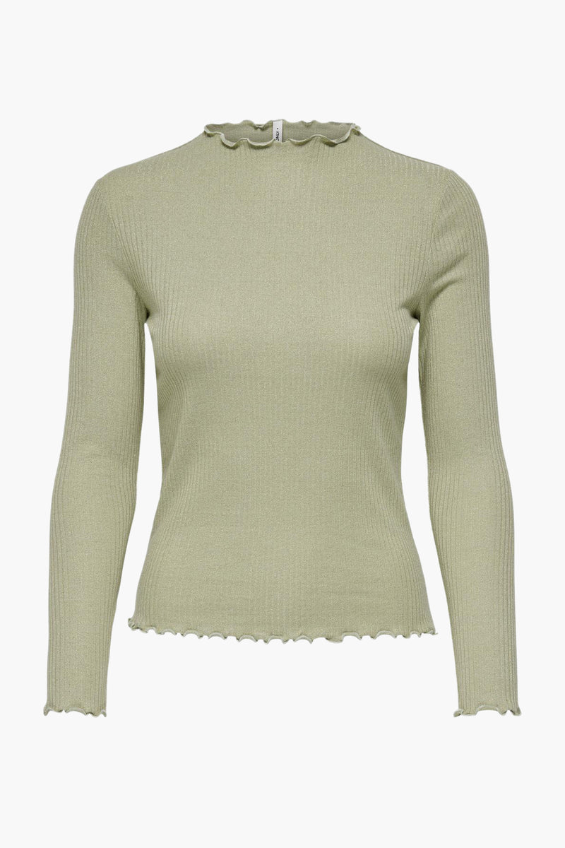 Top uni manches longues Vert - ONLY®