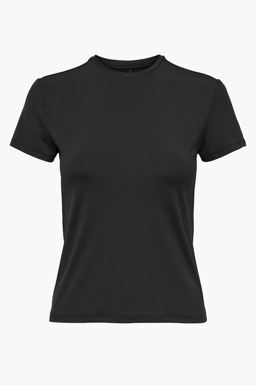 Effaatzwart T-shirt met korte mouwen van ONLY®, met een fijne textuur en een klassieke ronde hals.