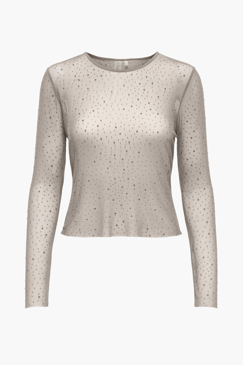 Top uni manches longues Beige - ONLY®