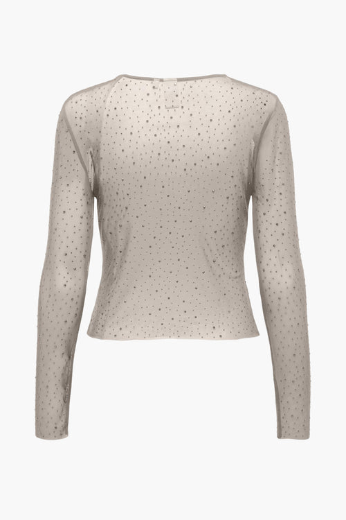 Top uni manches longues Beige - ONLY®