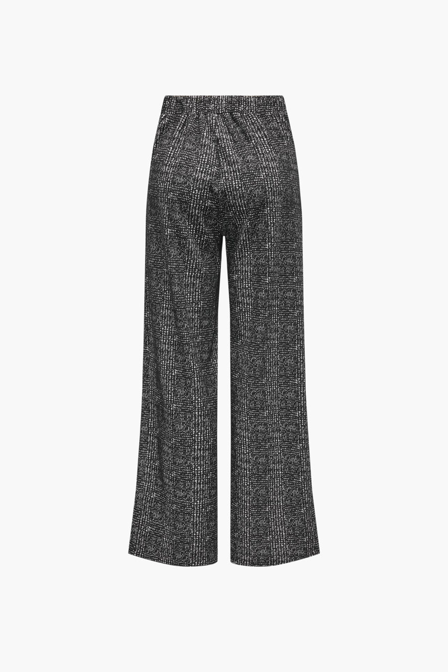 Pantalon coloré gris de JDY, à motif quadrillé et coupe ample, vue de dos.
