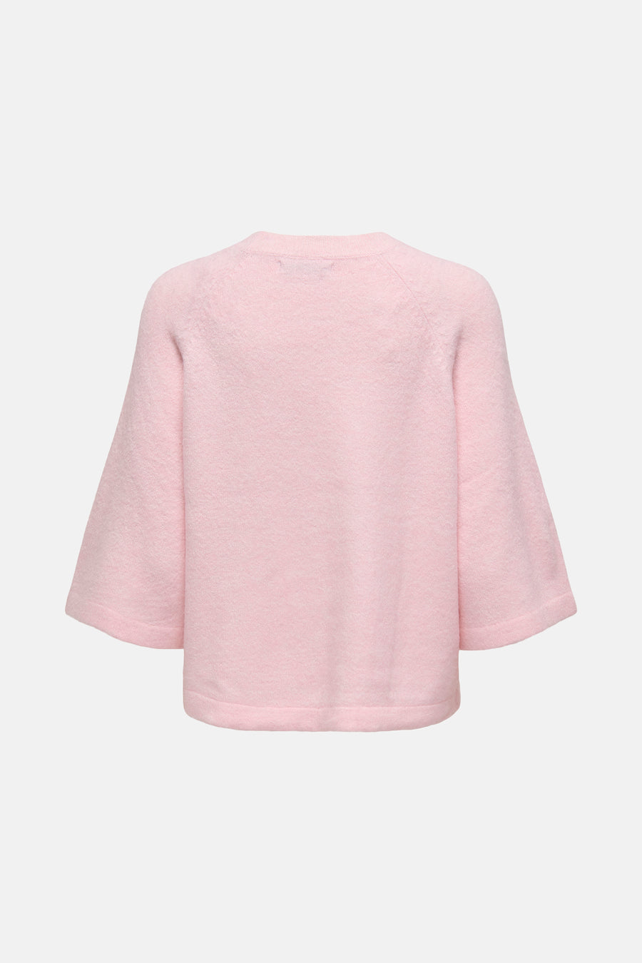 Roze rondehals trui van ONLY, met wijde mouwen en een zachte textuur.