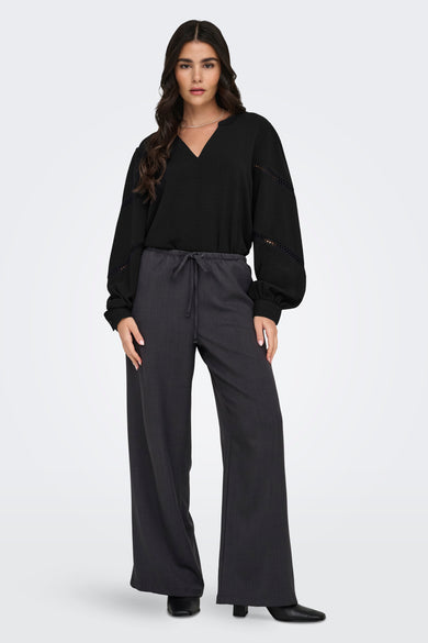 Pull met V-hals - zwart