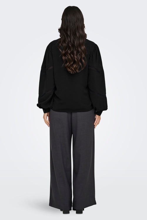 Pull met V-hals - zwart