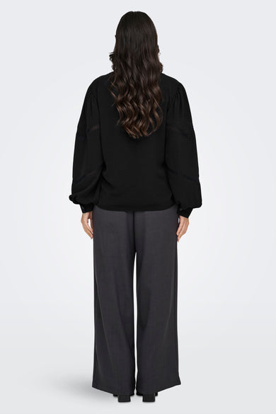 Pull met V-hals - zwart