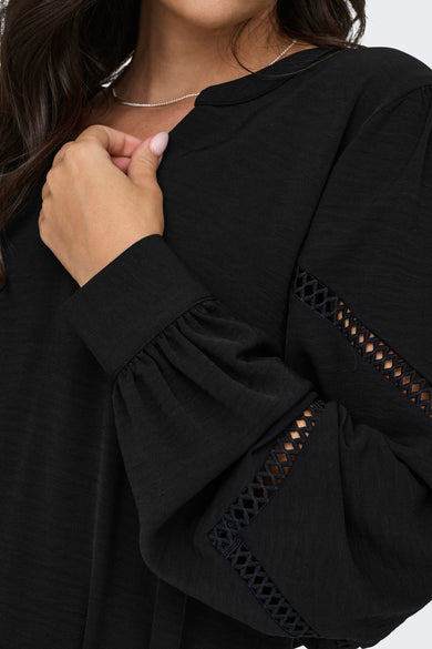 Pull met V-hals - zwart