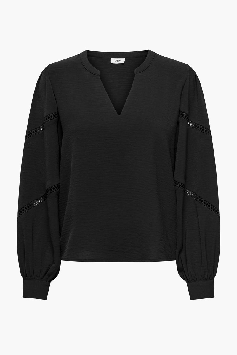 Pull met V-hals - zwart