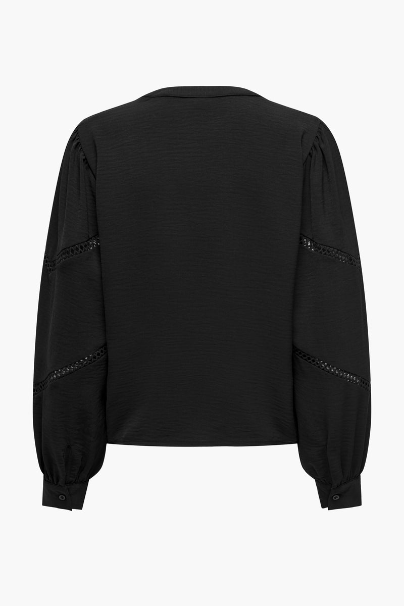 Pull met V-hals - zwart