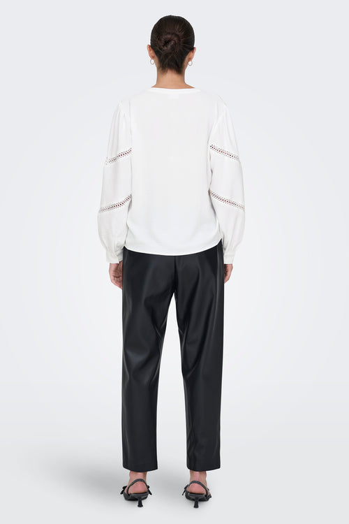 Pull met V-hals - wit