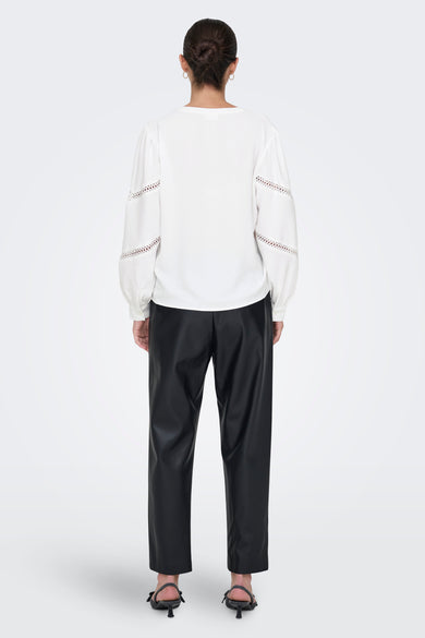 Pull met V-hals - wit