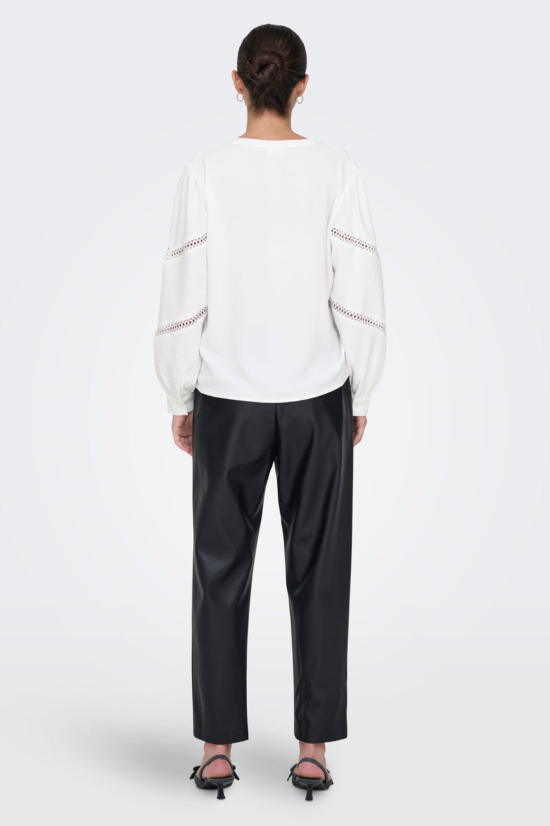 Pull met V-hals - wit