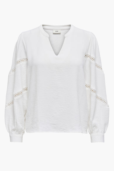 Pull met V-hals - wit