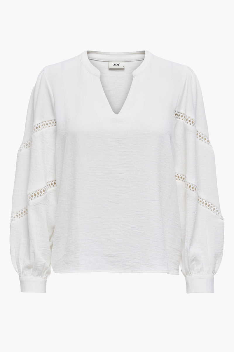 Pull met V-hals - wit