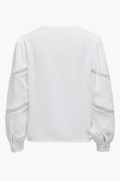 Pull met V-hals - wit