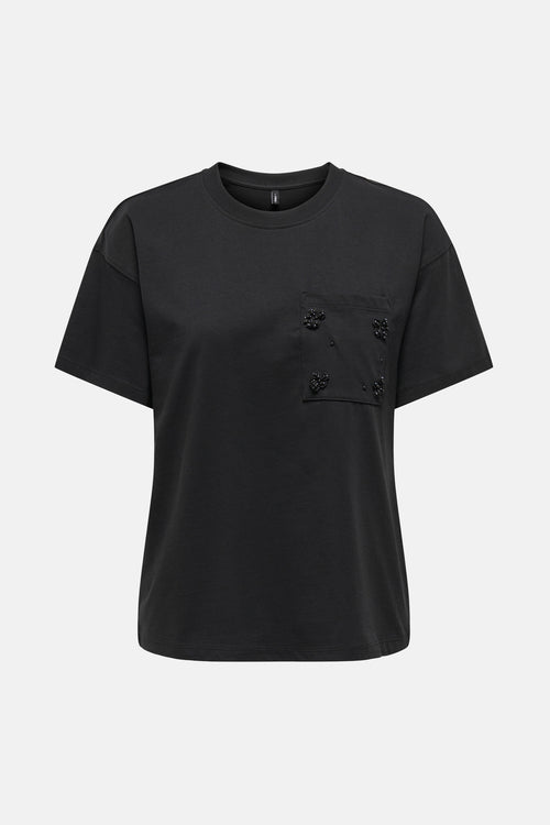 ONLPOSH LIFE S/S BLING POCKET TOP BOXJRS