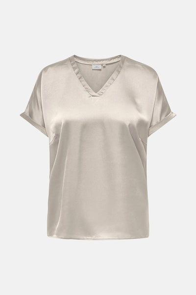 Top uni manches courtes Beige - CARMAKOMA