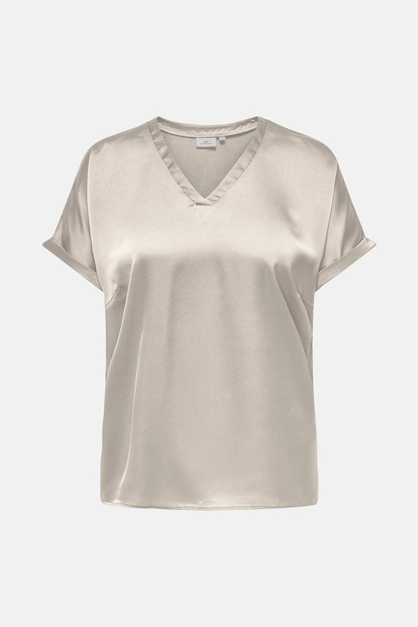 Top uni manches courtes Beige - CARMAKOMA