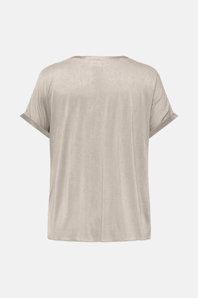 Top uni manches courtes Beige - CARMAKOMA