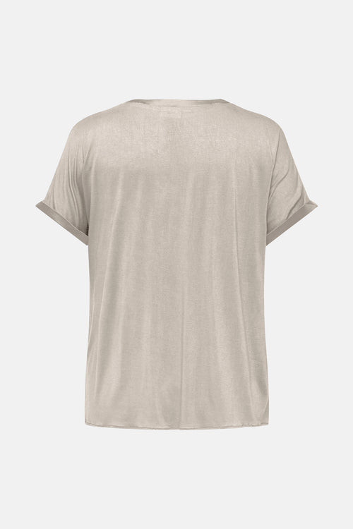 Top uni manches courtes Beige - CARMAKOMA