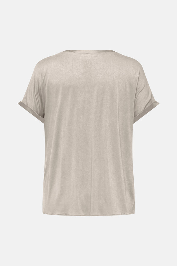 Top uni manches courtes Beige - CARMAKOMA