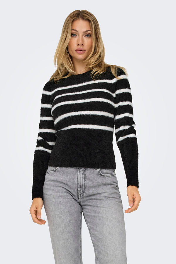 Pull col rond Noir - ONLY®