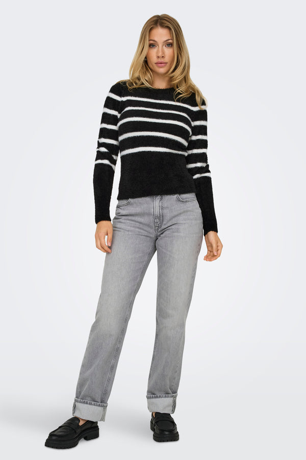 Pull col rond Noir - ONLY®