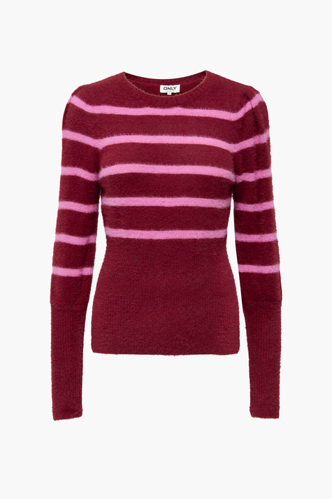 Pull col rond Rouge - ONLY®