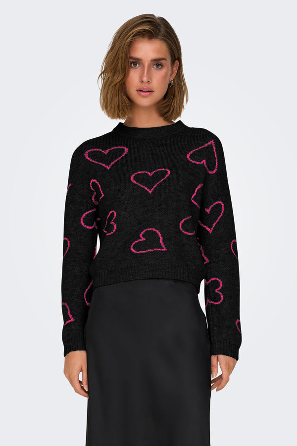 Pull col rond Noir - ONLY®